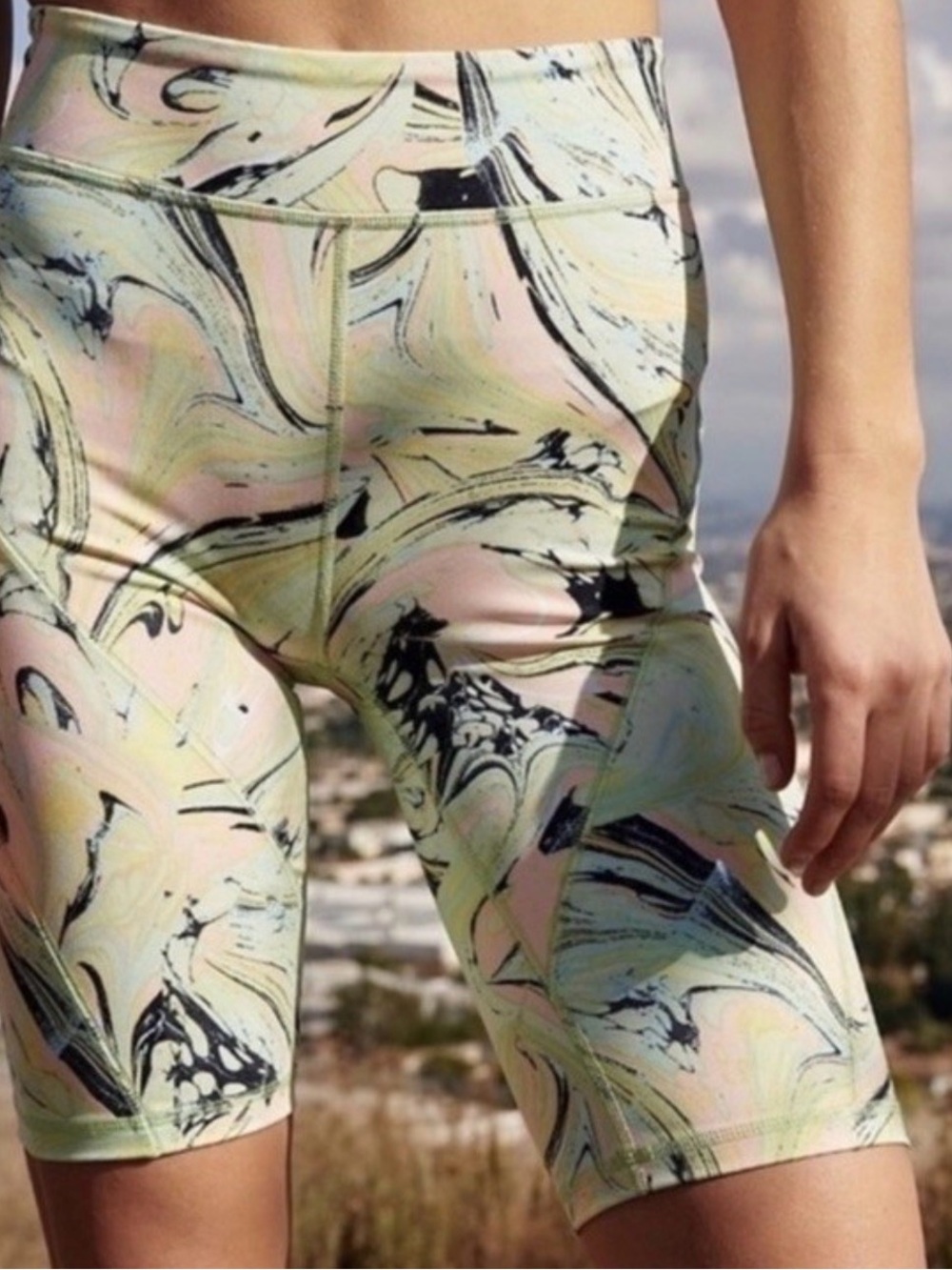 FP Movement by Free People Pastel Marble Print Biker Shorts